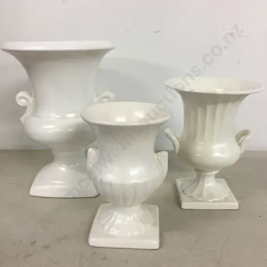 Selection Of Cream Vases Including Beswick Etc